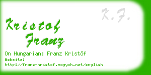 kristof franz business card